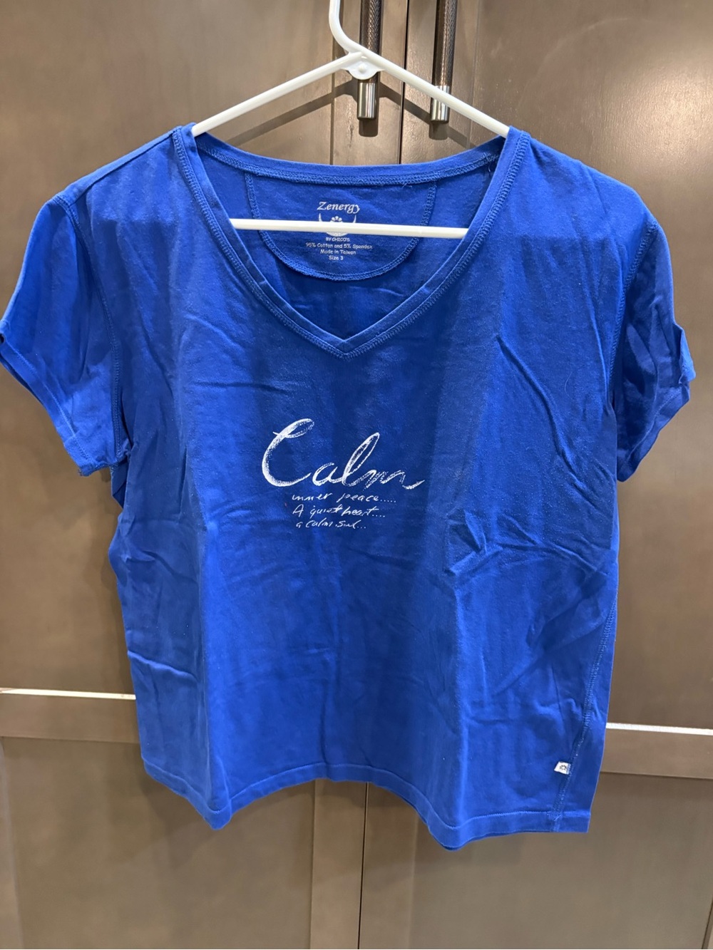 Zenergy by Chico’s Calm Blue V-neck Short Sleeve Tee Top, 3/6/XL
